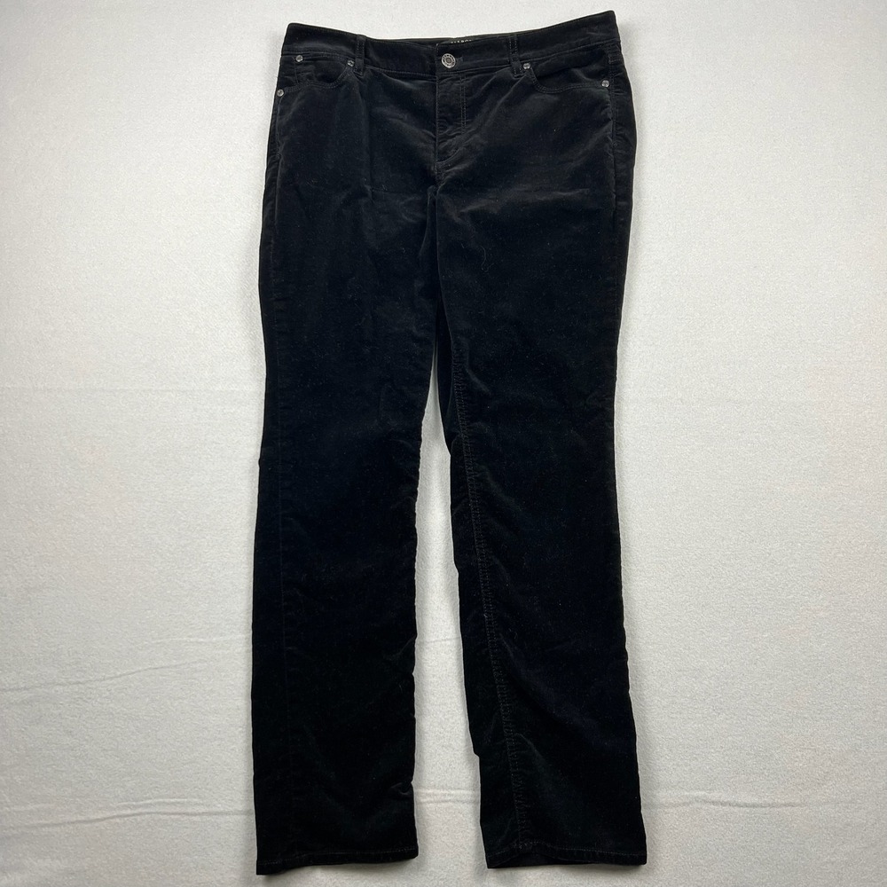 Talbots Women 10P Black Flawless‎ Five-Pocket Velveteen Straight Leg Pants